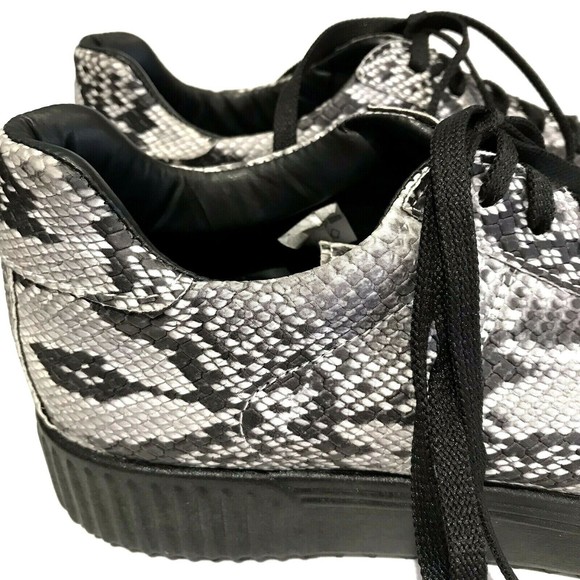 J By Janiko Sneakers Flatform 39 US 9 Womens Snakeskin Python Leather New - Picture 4 of 12